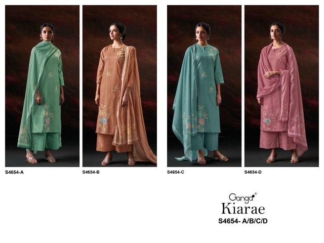 Ganga kiarae 4654 wholesale market of dress material in rajkot  - wholesale export